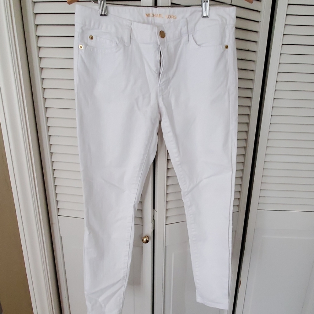 Michael Kors white skinny jeans